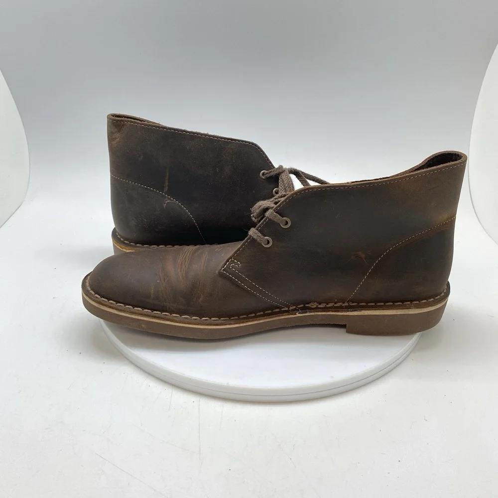 Clarks Bushacre Boots Mens 9 M Brown Casual Chukka Preppy Ankle Shoes 15522